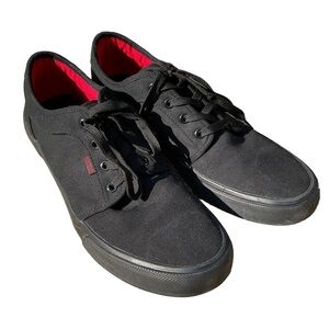 Amnesia Shoes Men’s Canvas Skate Sneakers Black Red Size 11